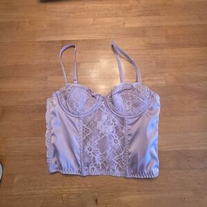 Urban Outfitters Satin Lace Crop Top